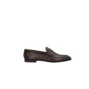 Brun læder mandelformede loafers