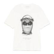 Hvid Logo Print T-shirt Maske