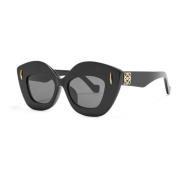 Cat-eye solbriller i sort acetat