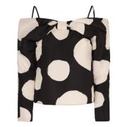 Polka-dot Off-shoulder Bomuld Top