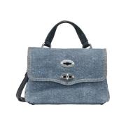 Denim Skuldertaske med Justerbar Rem