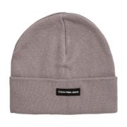 Grå Ensfarvet Polyester Beanie Hat