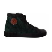 Grøn Sort Corduroy High Top Sneakers