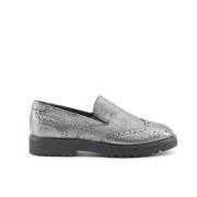 Metallic Brogue Loafer med Åbenværksdetaljer