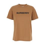 Logo Print Beige T-Shirt Polos