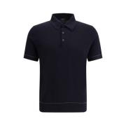 Slim Fit Strikket Polo Skjorte Korte Ærmer