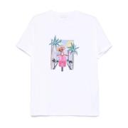 Grafisk Print T-shirts med Crew Neck