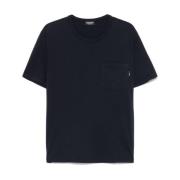 Blå Crew Neck Lomme T-shirt