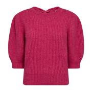 Sløjfe Rib Strik Sweater Flash Pink