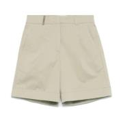 Beige Bermuda Shorts med Plissering