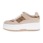 Beige Sneakers med 4G Logo Print