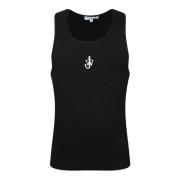 Hvid Anker Logo Ærmeløs Tank Top