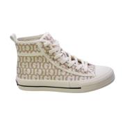 Beige Stof High Top Sneakers