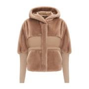 Oversized Faux Fur Jacket - Beige