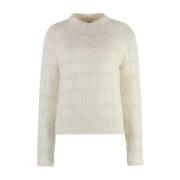 Logo Jacquard Sweater Kvinder Italien