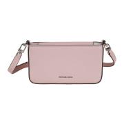 Sort Hammeret Læder Crossbody Taske