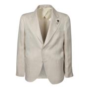 Beige Blazer Klassisk Elegant Lommer Statement