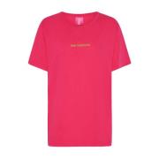 Pink Oversized Tee med rund hals