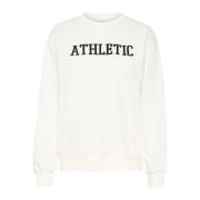 Sporty Sweatshirt med Broderet Logo