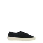 Sorte lave sneakers med logo-patch