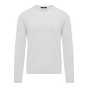 Linned og bomuld rund hals sweater