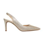 Guld Glitter Slingback Pumpe