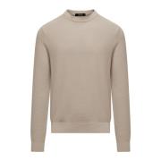 Ribstrikket rund-hals sweater