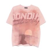 Pink Grafisk Print Crew Neck T-shirt