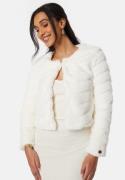 Chiara Forthi Short Party Faux Fur Jacket Offwhite 38