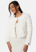 Chiara Forthi Short Party Faux Fur Jacket Offwhite 44