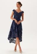 Goddiva Embroidered Lace Dress Navy XL (UK16)