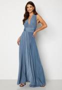 Goddiva Multi Tie Maxi Dress Cloudy Blue S (UK10)