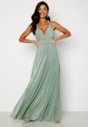 Goddiva Multi Tie Maxi Dress Dark green S (UK10)