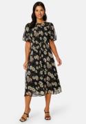 Happy Holly Lynetta Midi Dress Black / Floral 48/50