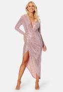 John Zack Sequin Rouch Maxi Dress Rose XL (UK16)