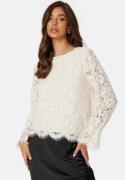 YAS Perla LS Lace Top Whitecap Grey S