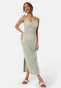 BUBBLEROOM Crochet Knitted Tie Strap Dress Dusty green M