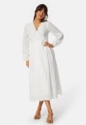 YAS Yasluma LS Long Wrap Dress Star White XS