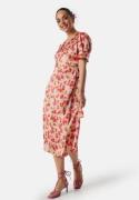 VILA Naria S/S Wrap Midi Dress Poppy Red AOP:Poppy 44