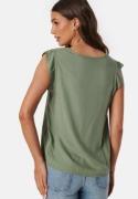 Pieces Pcnya SL V-Neck Top Hedge Green L