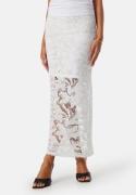 BUBBLEROOM Midi Lace Skirt White 36