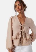 BUBBLEROOM Frill Blouse Light nougat L