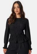 Happy Holly Long Sleeve Smock Top Black 36/38