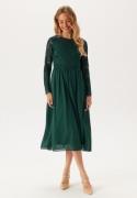 Bubbleroom Occasion Lace Long Sleeve Midi Dress Dark green 40