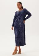 Happy Holly Sequin Long Midi Dress Midnight blue 32/34