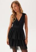 Bubbleroom Occasion Tulle Frill Short Dress Black 34