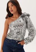 VERO MODA Vmefi One Shoulder Ls Top Silver Colour S