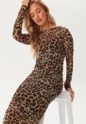 BUBBLEROOM Mesh Midi Dress Leopard M