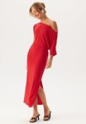 John Zack Off Shoulder Midaxi Dress Red S (UK10)