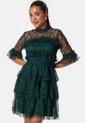 BUBBLEROOM Frill Lace Dress Dark green 40